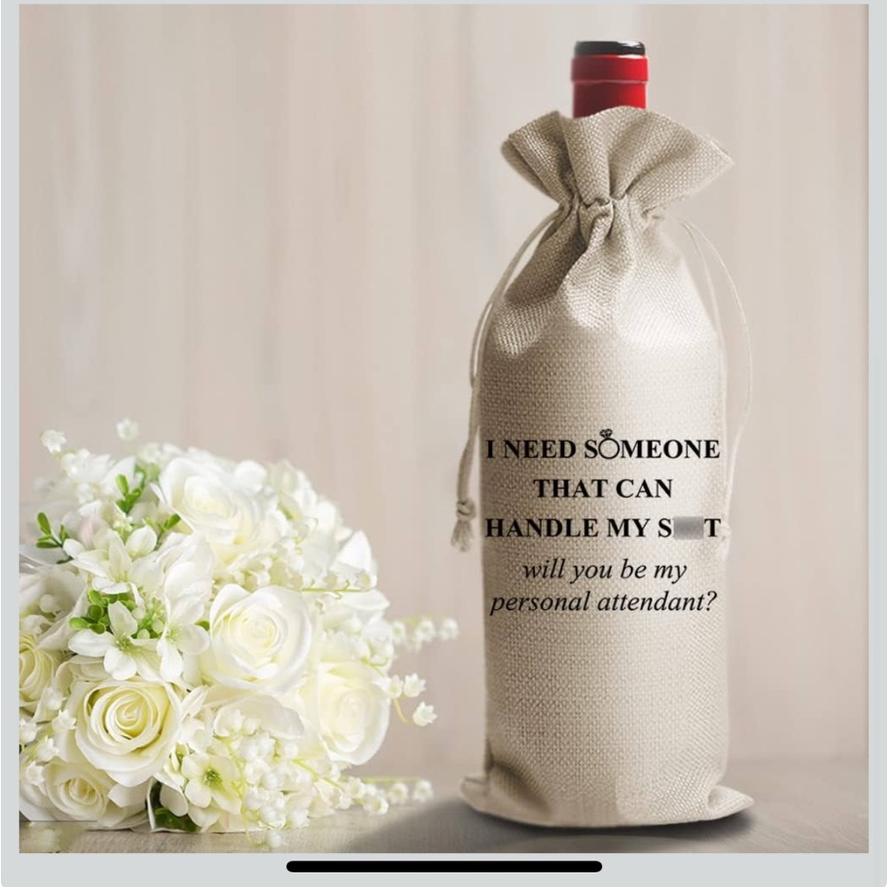 5 Wine Bags - Funny Will You Be My Bridesmaid? New.